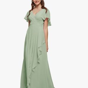 Sage Green Chiffon Bridesmaid Dress